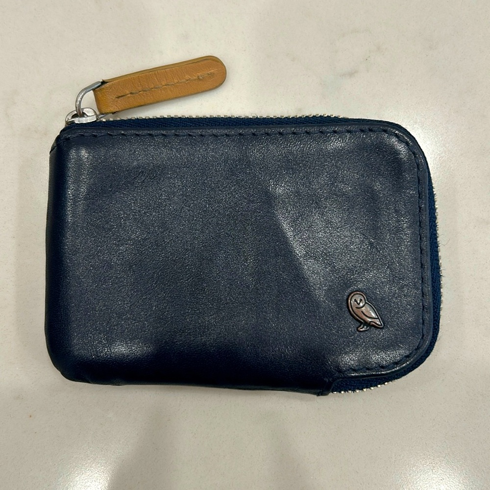 Bellroy Navy and Tan Leather Wallet